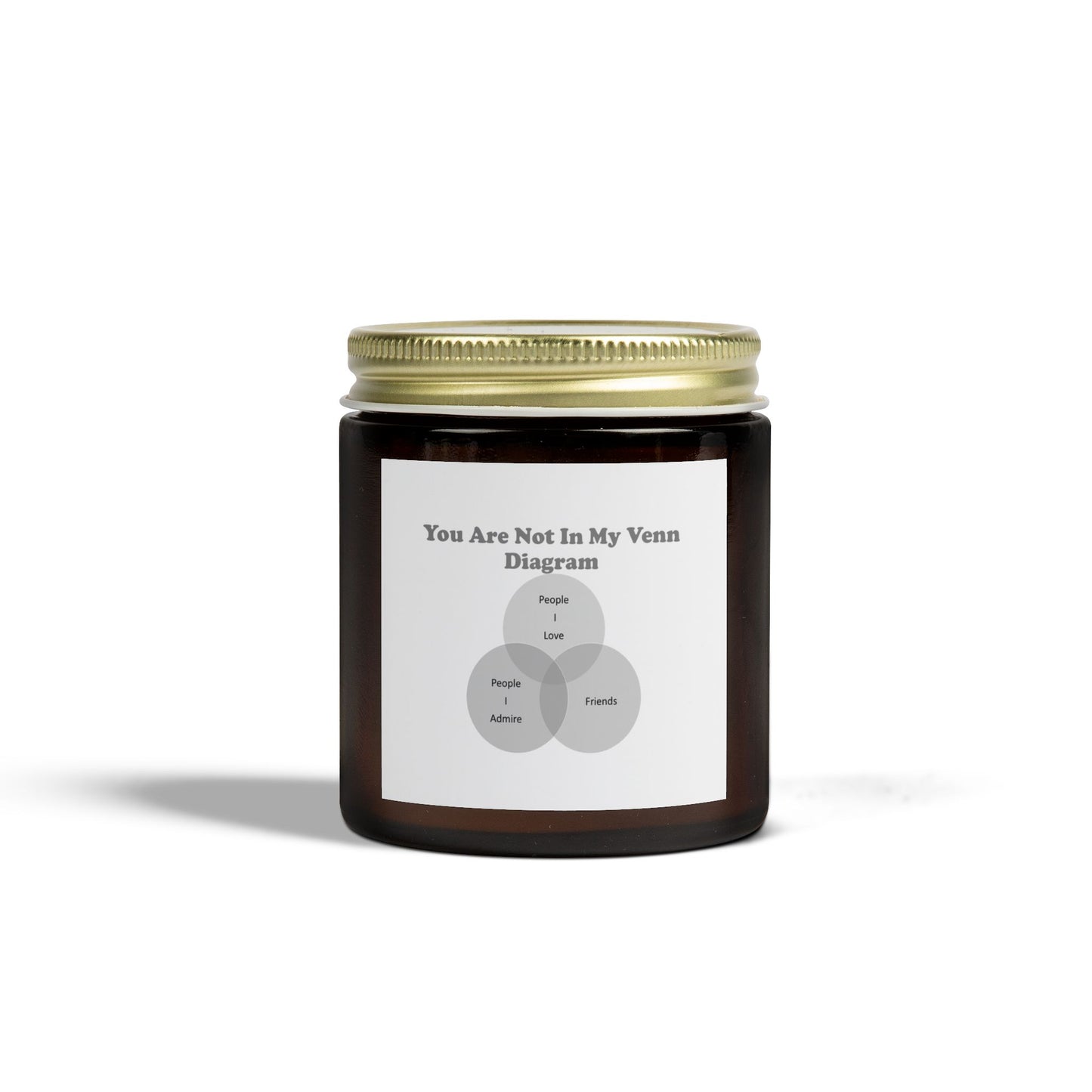 You Are Not In My Venn Diagram black / grey Scented Candles, Coconut Apricot Wax (4oz, 9oz)