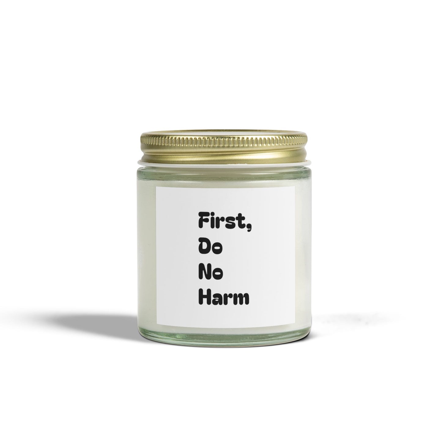 First Do No Harm black Scented Candles, Coconut Apricot Wax (4oz, 9oz)