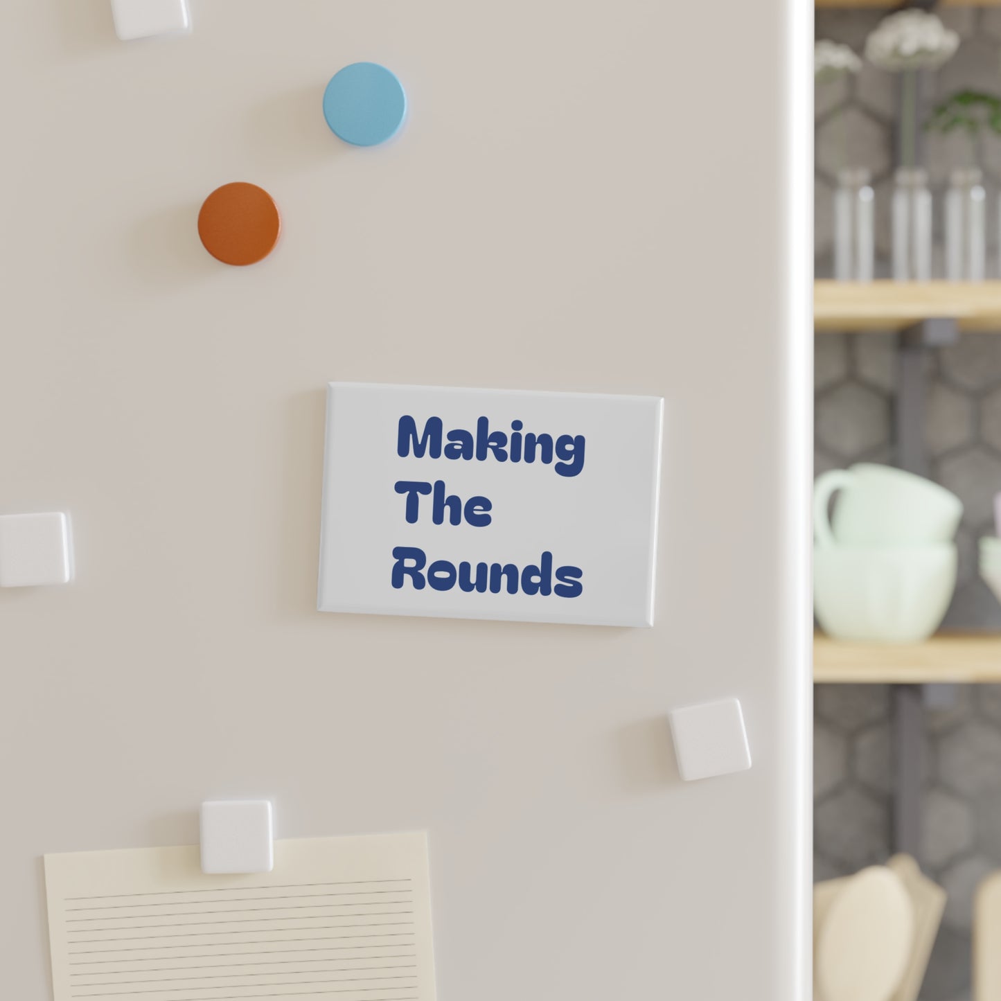 Making The Rounds Dark Blue Button Magnet, Rectangle (1 & 10 pcs)