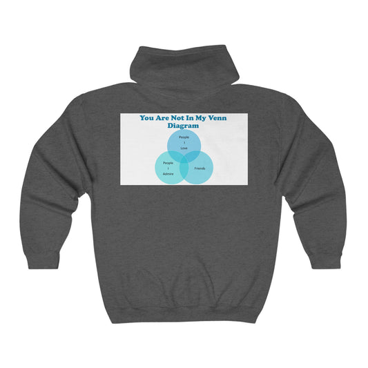 You Are Not In My Venn Diagram Blue Unisex Heavy Blend™ Full Zip Hooded Sweatshirt