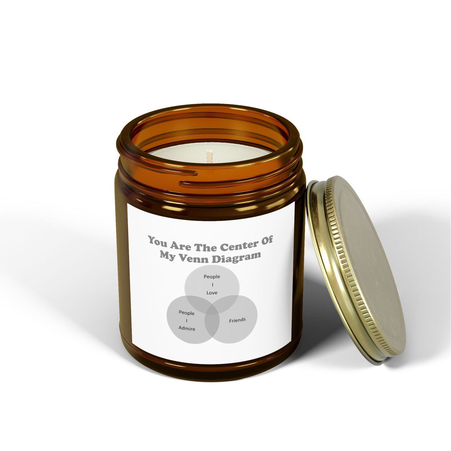 You Are The Center Of My Venn Diagram Scented Candles, Coconut Apricot Wax (4oz, 9oz)