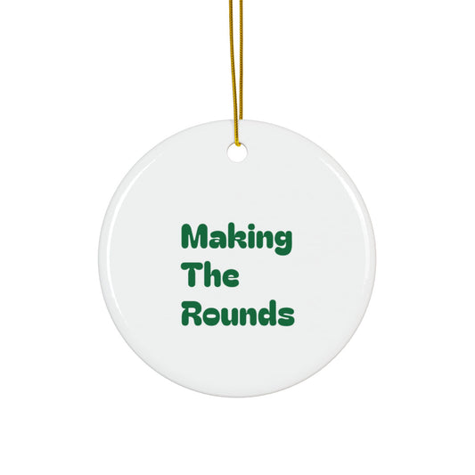 Making The Rounds Green Ceramic Ornaments, 2-Side Print, (1pc, 3pcs, 5pcs, 10pcs)