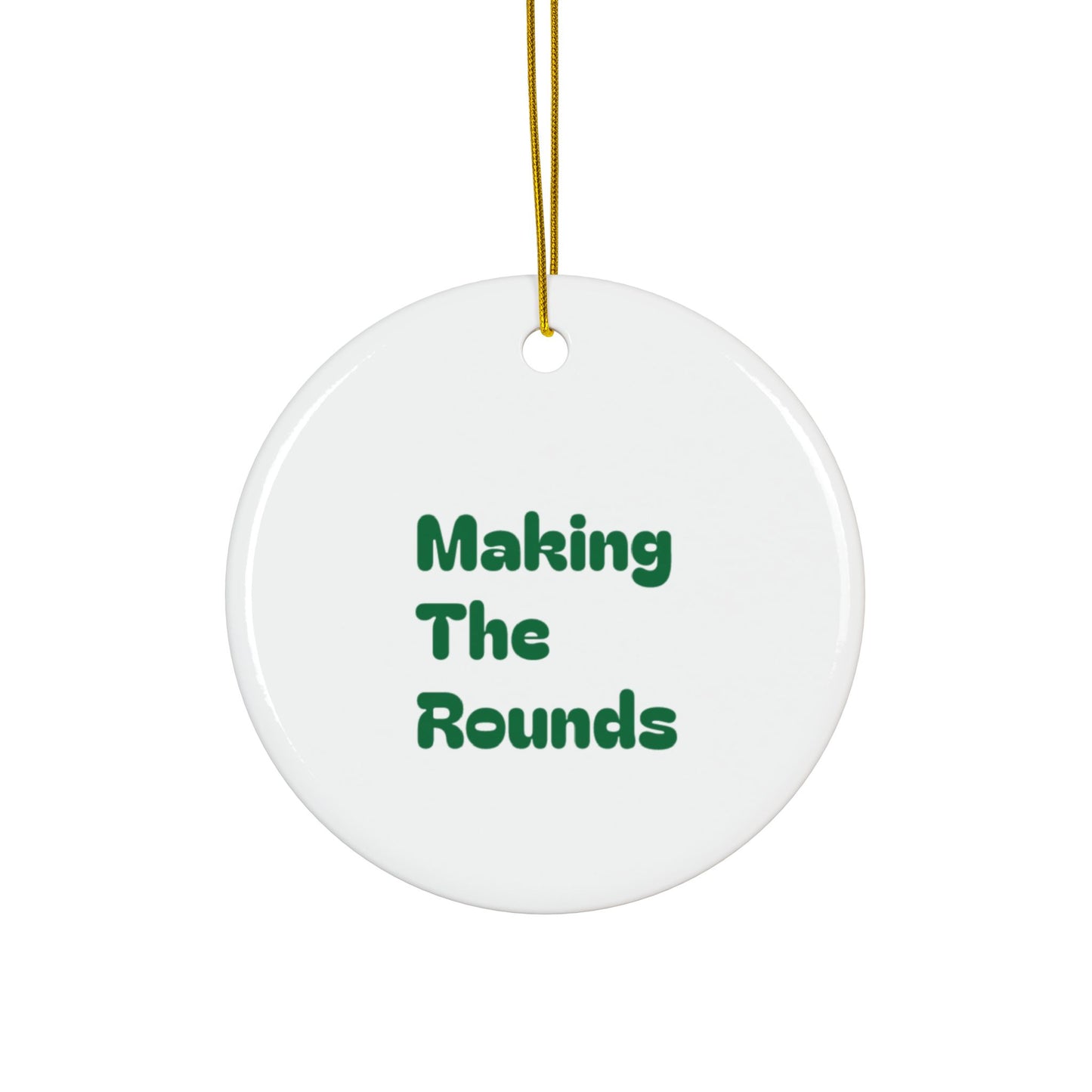 Making The Rounds Green Ceramic Ornaments, 2-Side Print, (1pc, 3pcs, 5pcs, 10pcs)