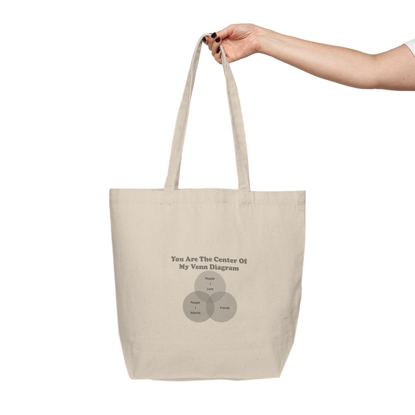 You Are The Center Of My Venn Diagram [Gray Scale With Cover] Canvas Shopping Tote