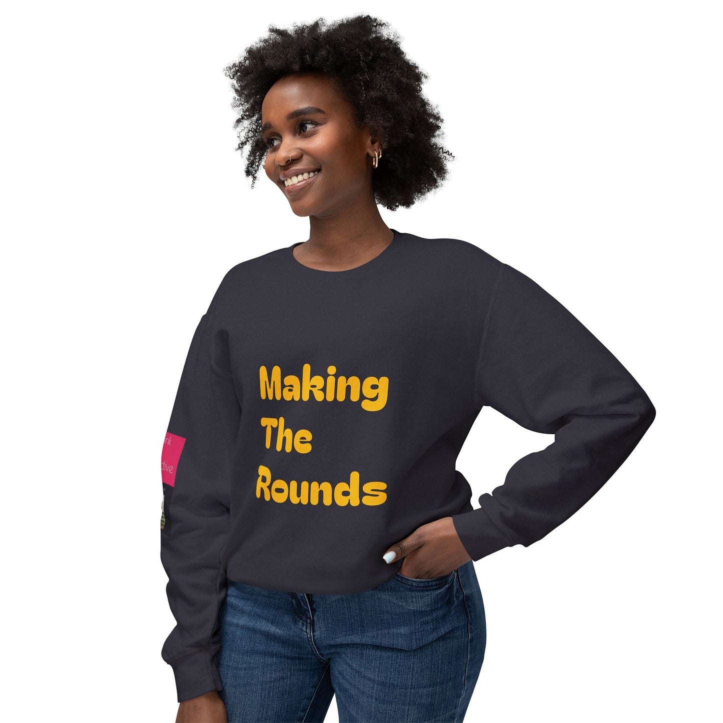 Making The Rounds Yellow Unisex Lightweight Crewneck Sweatshirt