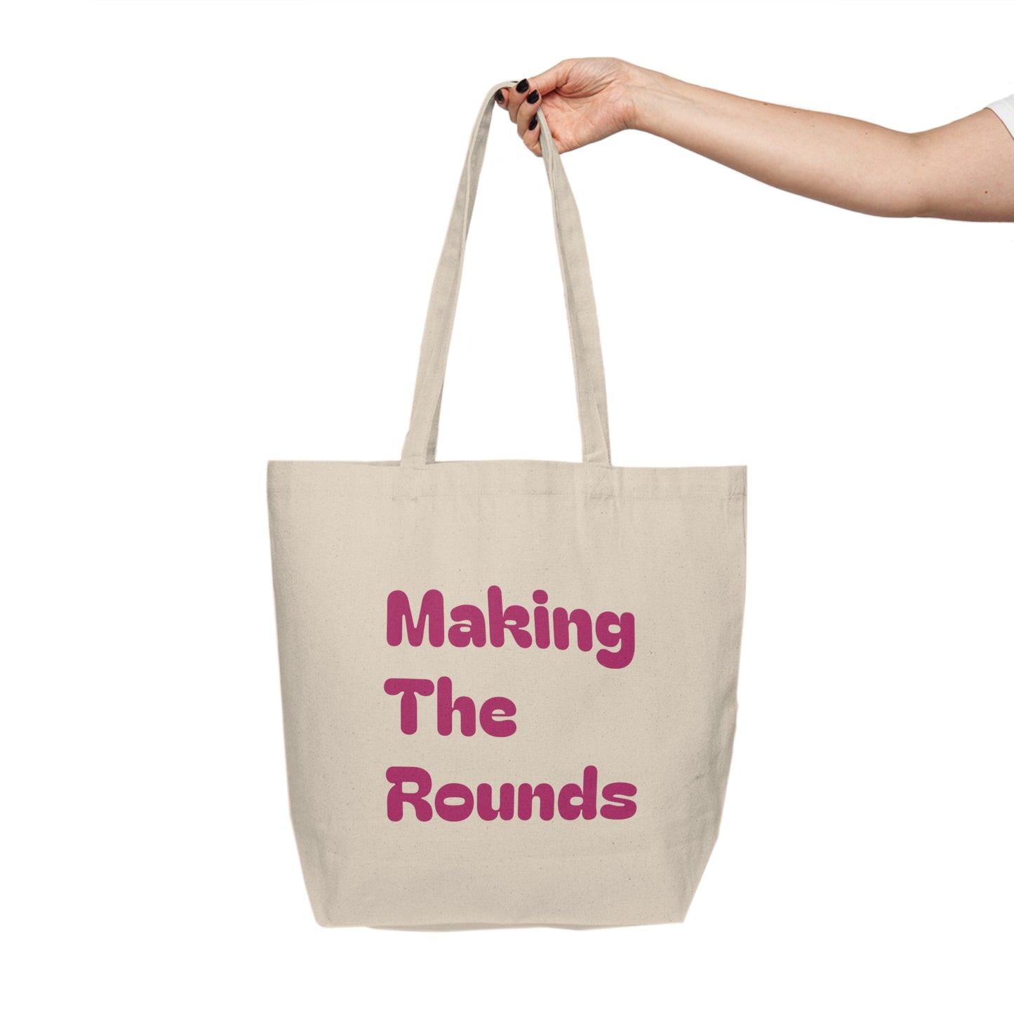 Making The Rounds [Pink] Canvas Shopping Tote