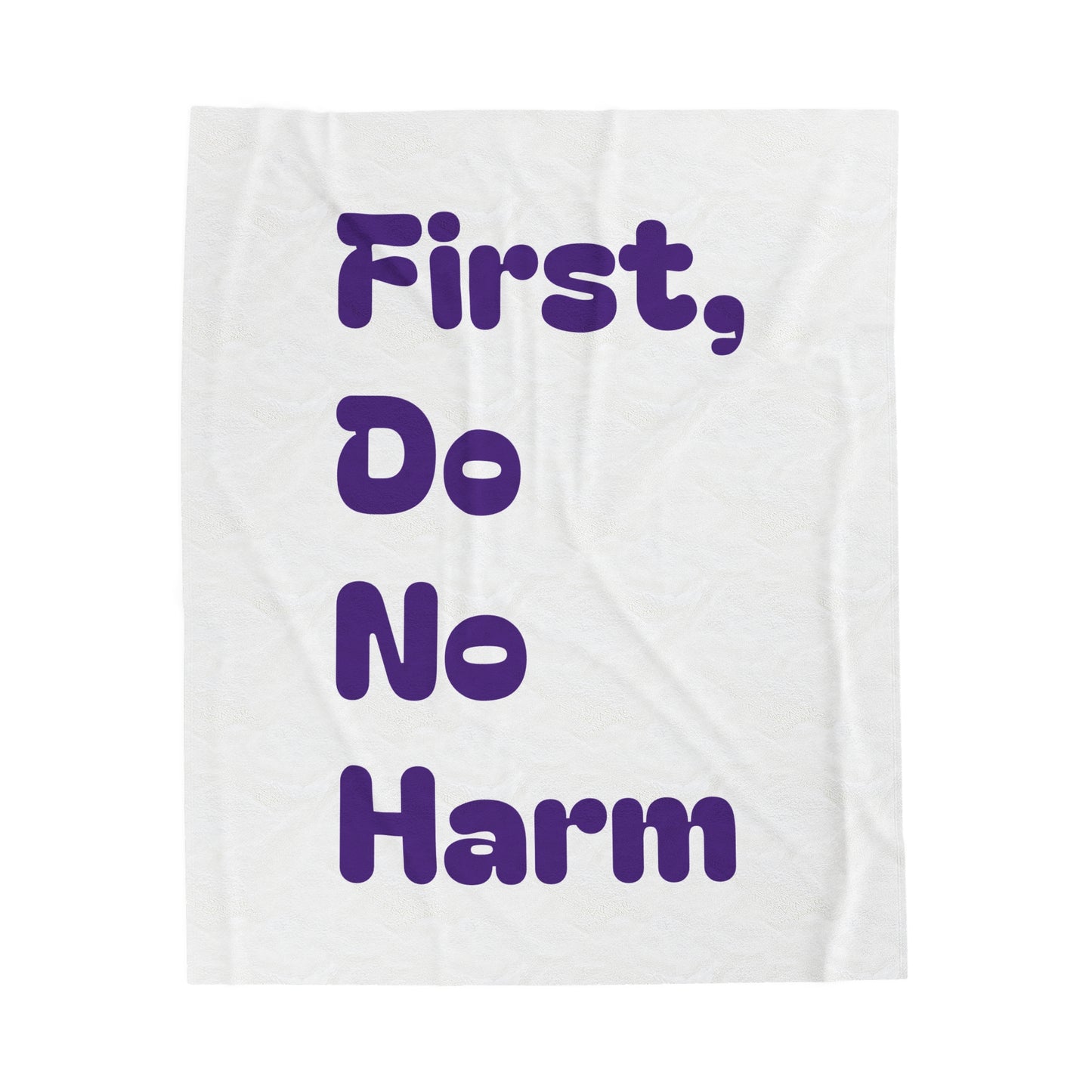 First Do No Harm Purple Velveteen Plush Blanket