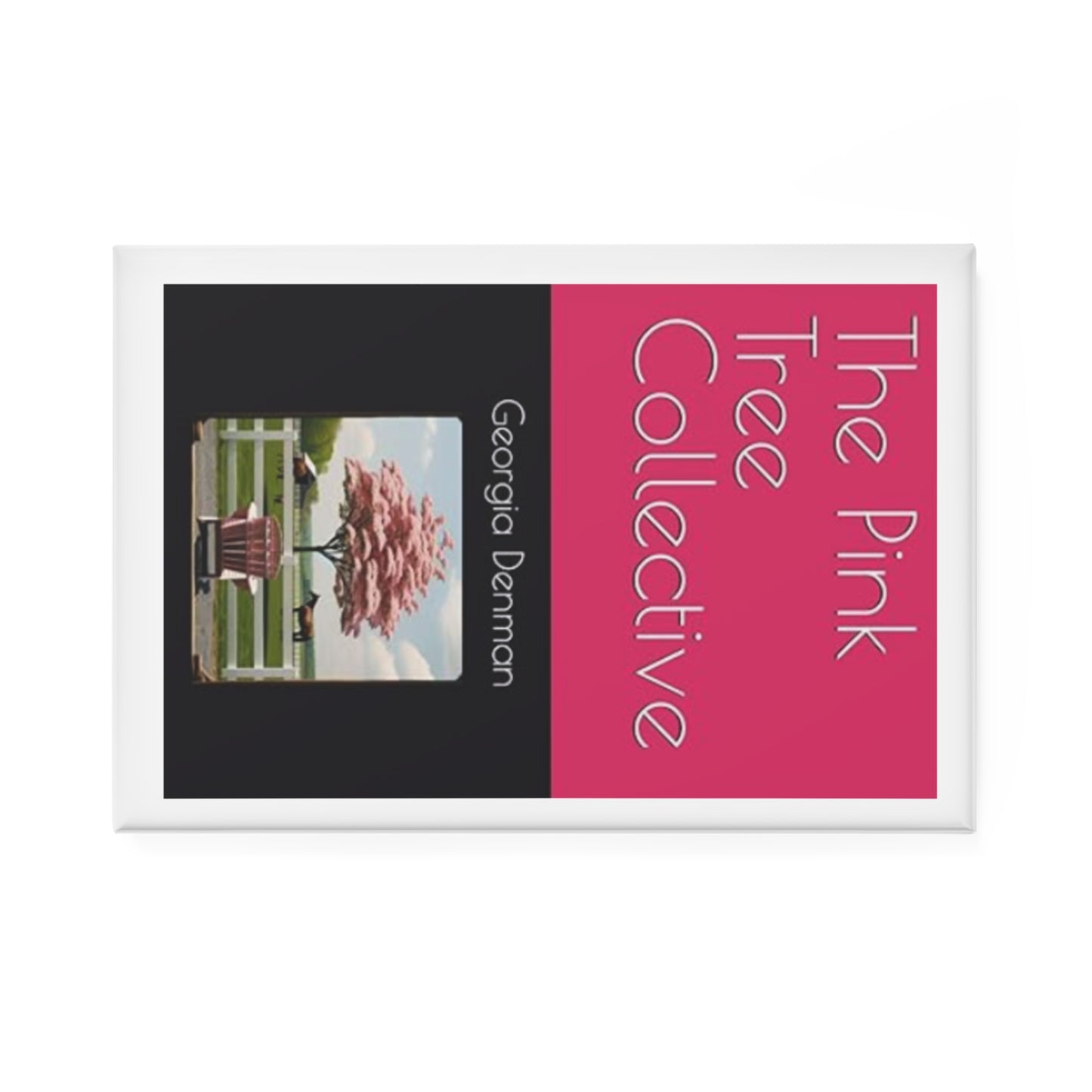 The Pink Tree Collective Cover Button Magnet, Rectangle (1 & 10 pcs)