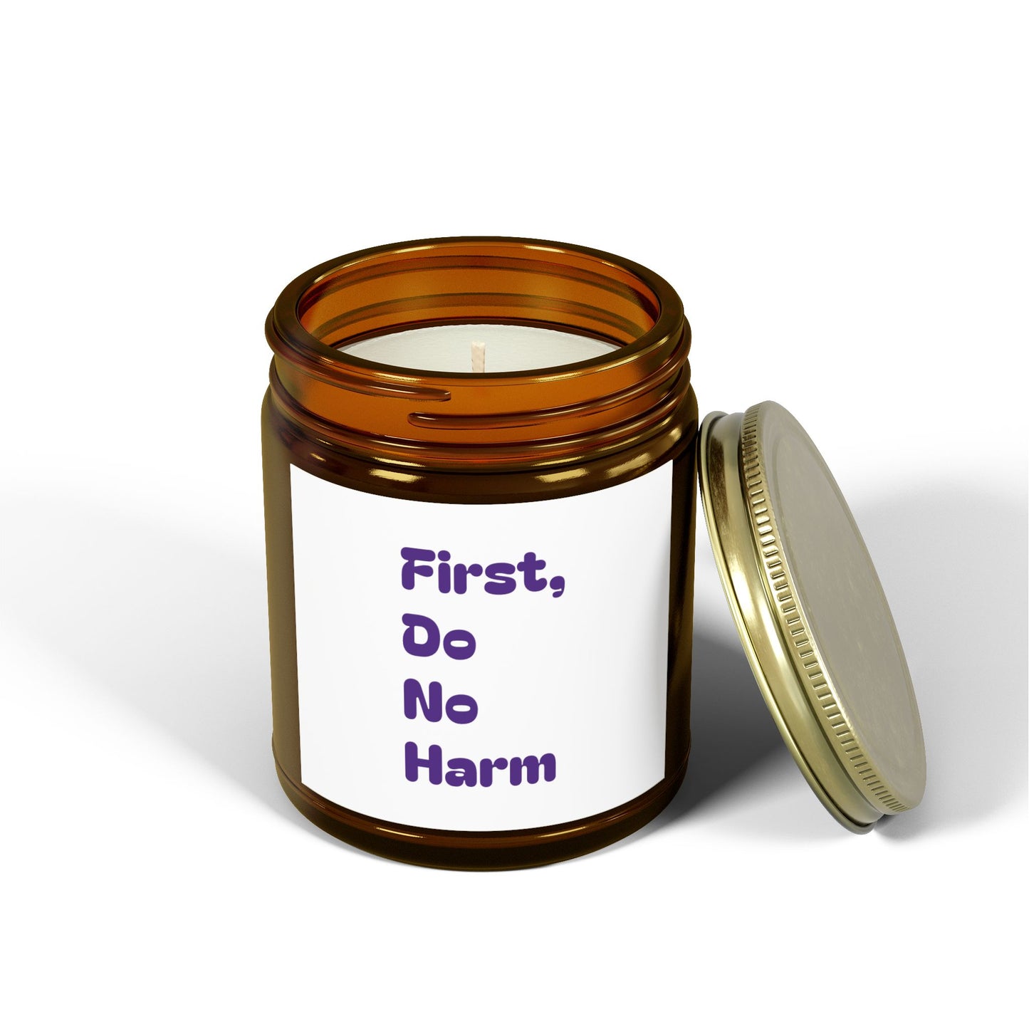 First Do No Harm Purple Scented Candles, Coconut Apricot Wax (4oz, 9oz)