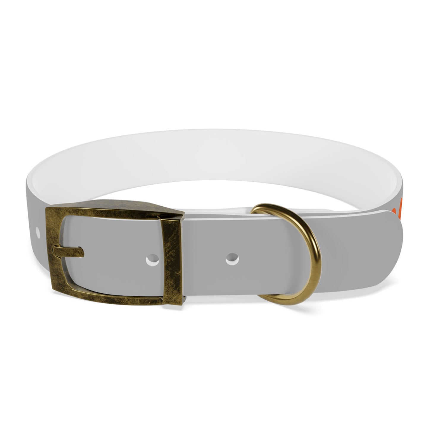 Making The Rounds Grey with Orange Dog Collar