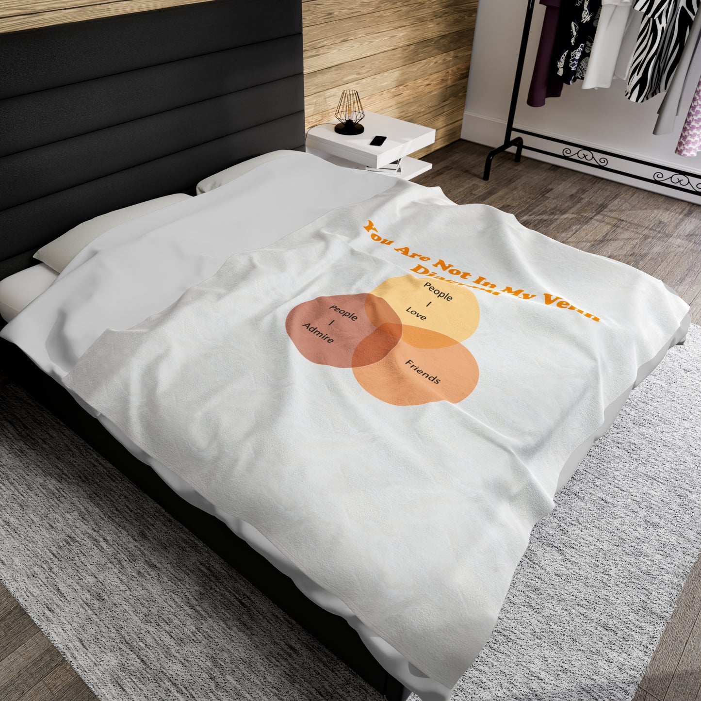 You Are Not In My Venn Diagram Orange Velveteen Plush Blanket
