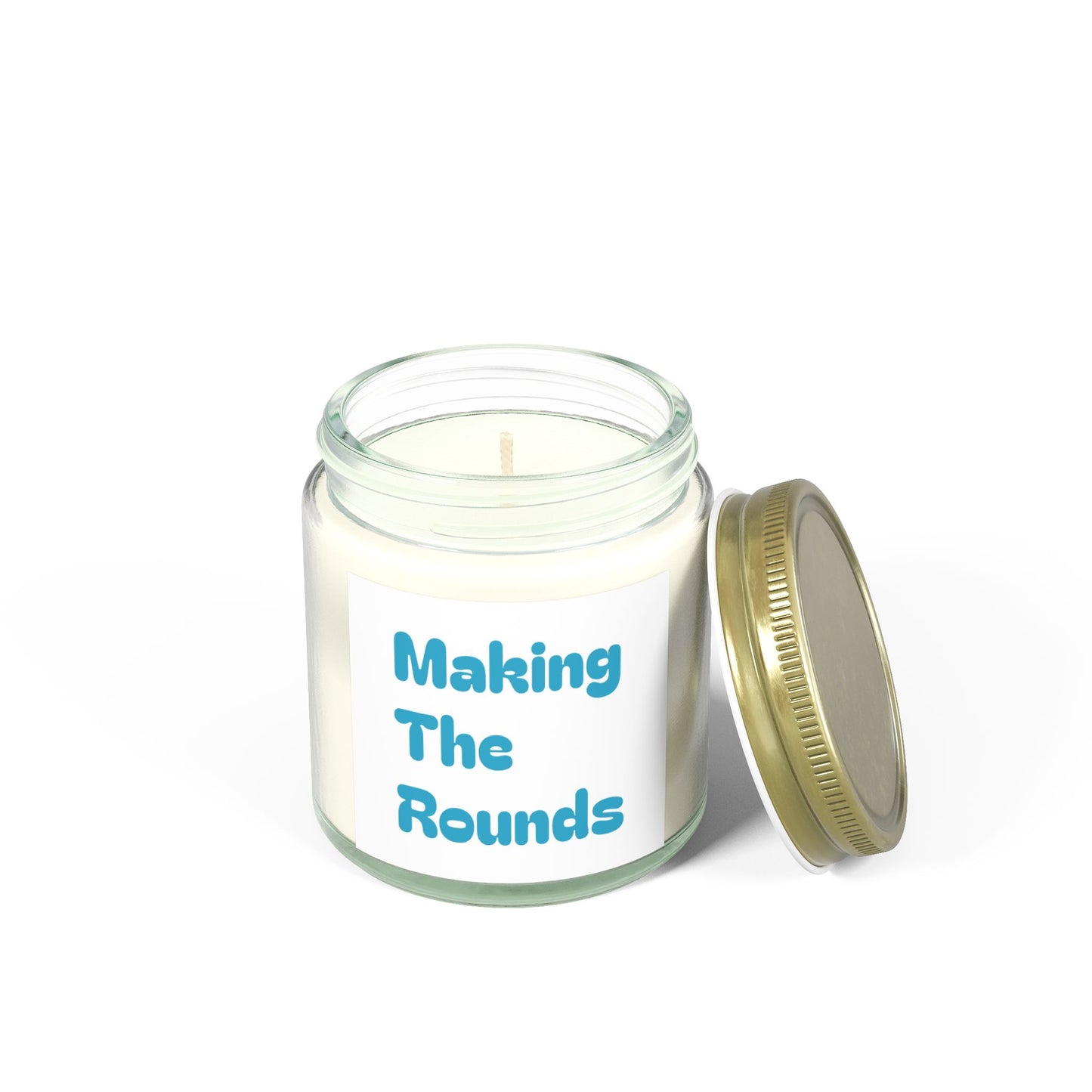 Making The Rounds Blue Scented Candles, Coconut Apricot Wax (4oz, 9oz)