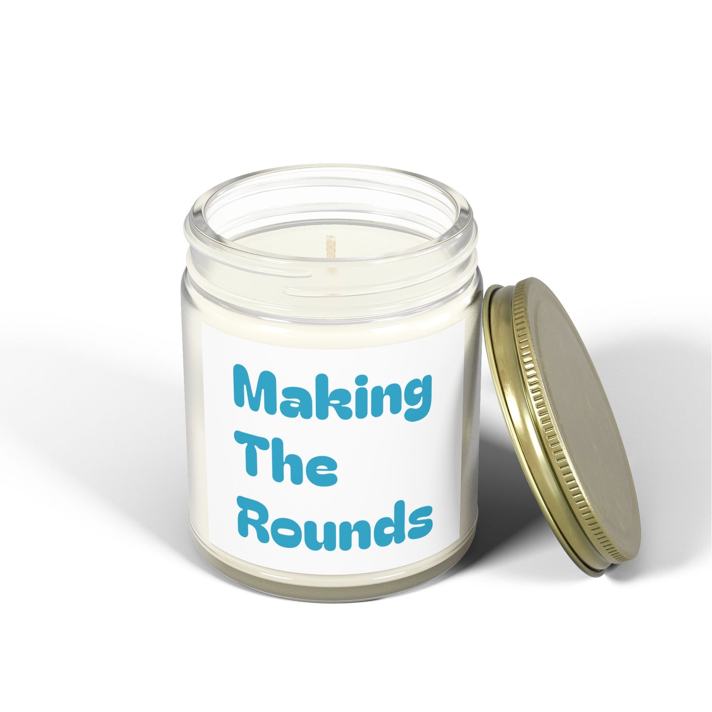 Making The Rounds Blue Scented Candles, Coconut Apricot Wax (4oz, 9oz)