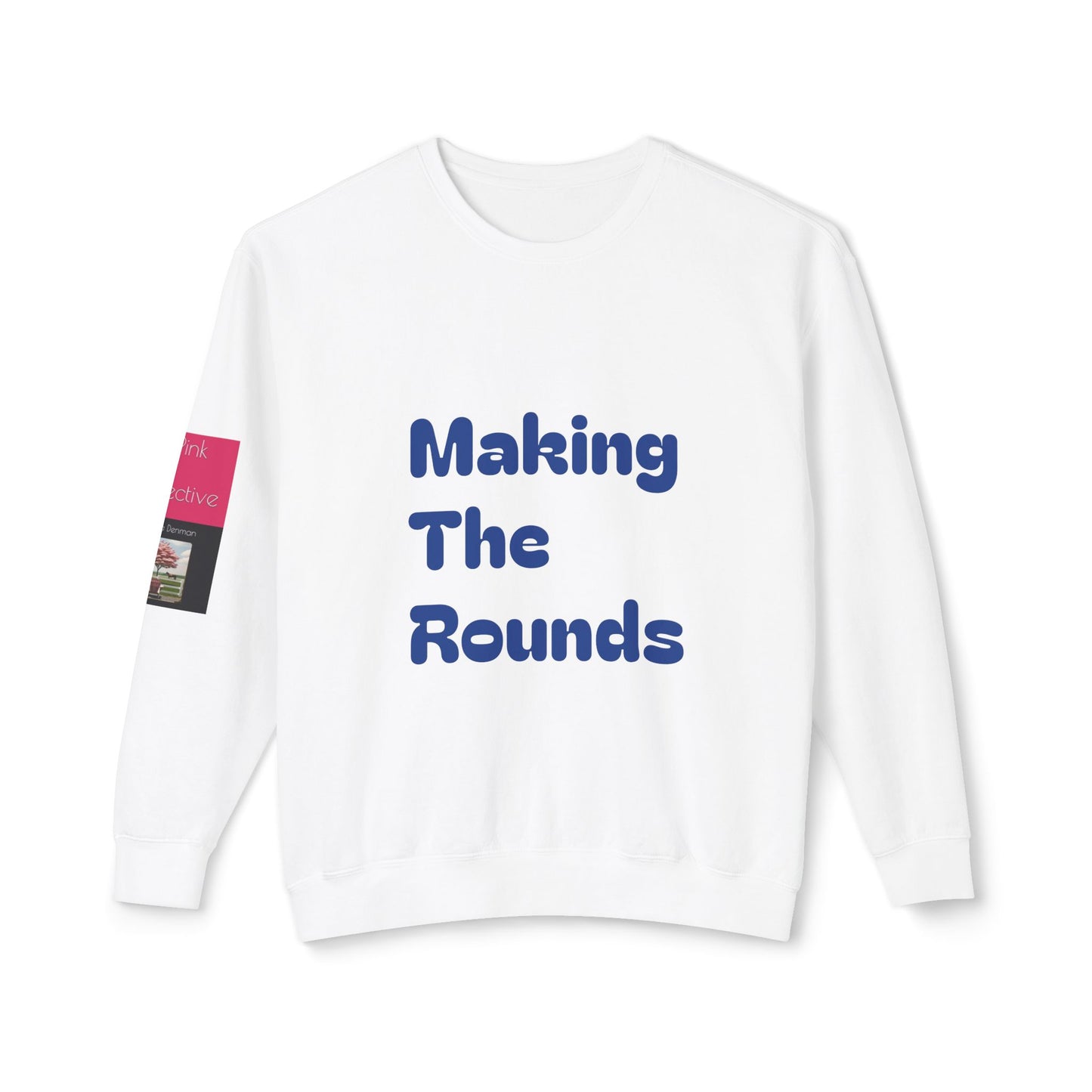 Making The Rounds Dark Blue Unisex Lightweight Crewneck Sweatshirt