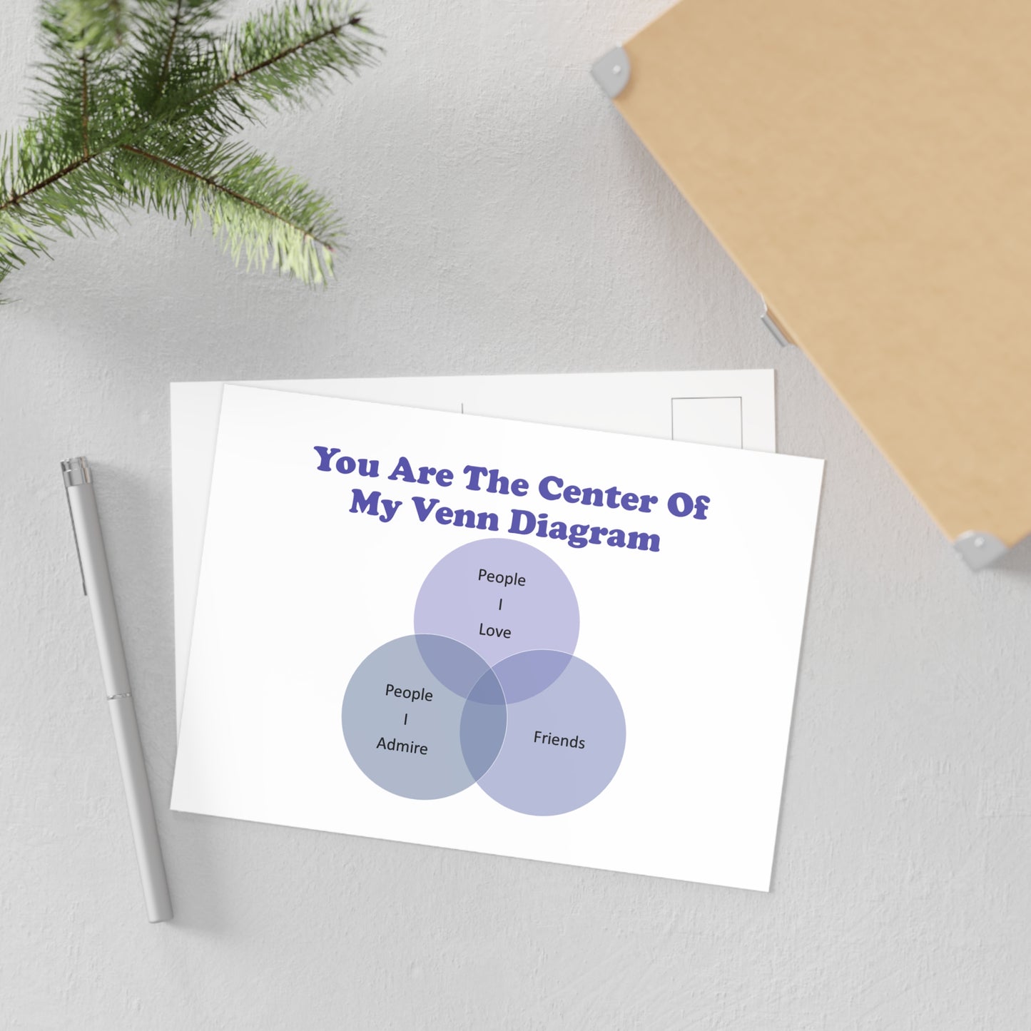 You Are The Center Of My Venn Diagram Purple Art Postcards