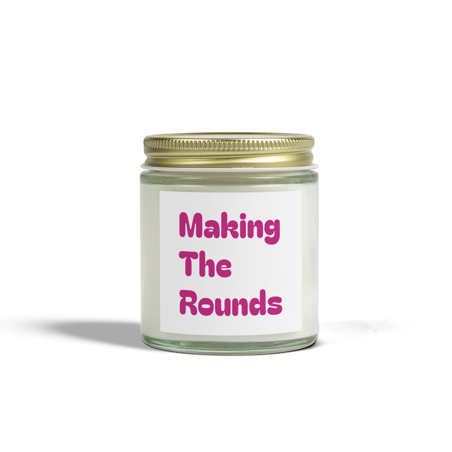 Making The Rounds Pink Scented Candles, Coconut Apricot Wax (4oz, 9oz)