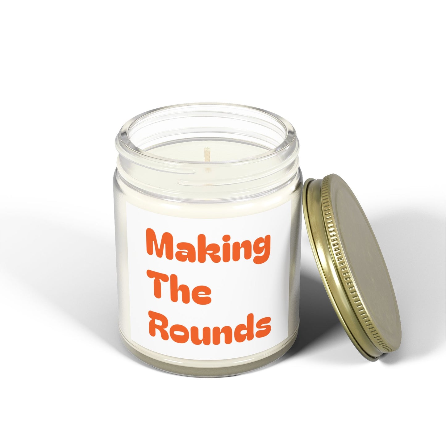 Making The Rounds Orange Scented Candles, Coconut Apricot Wax (4oz, 9oz)