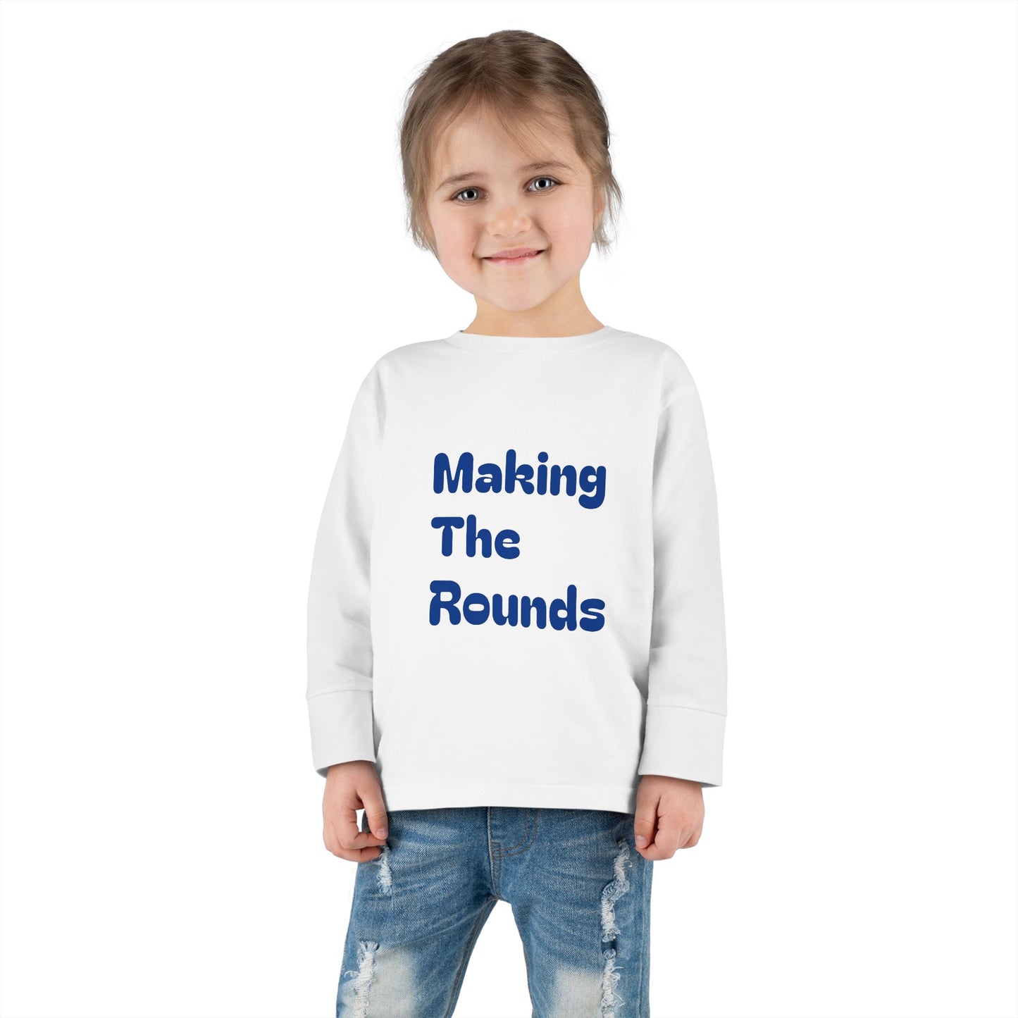 Making The Rounds Dark Blue Toddler Long Sleeve Tee