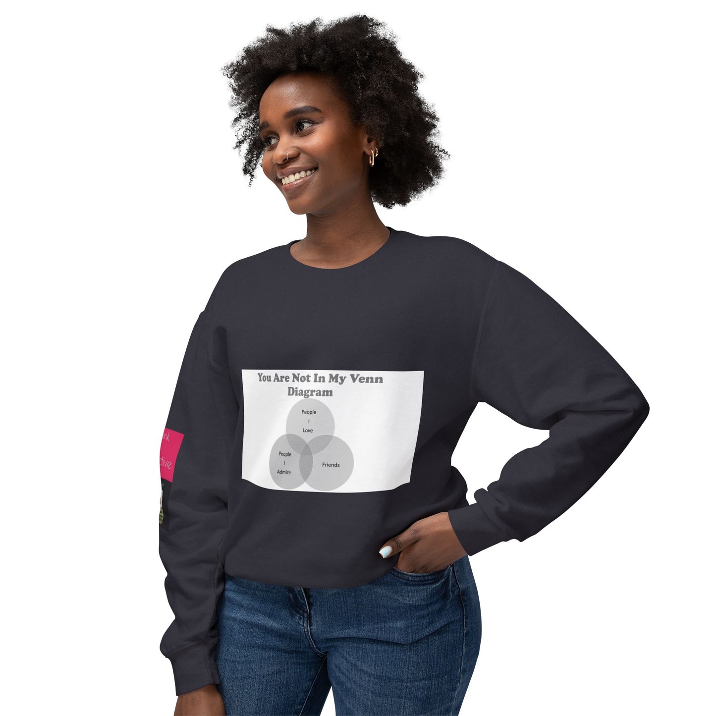 You Are Not In My Venn Diagram  Grey  Unisex Lightweight Crewneck Sweatshirt