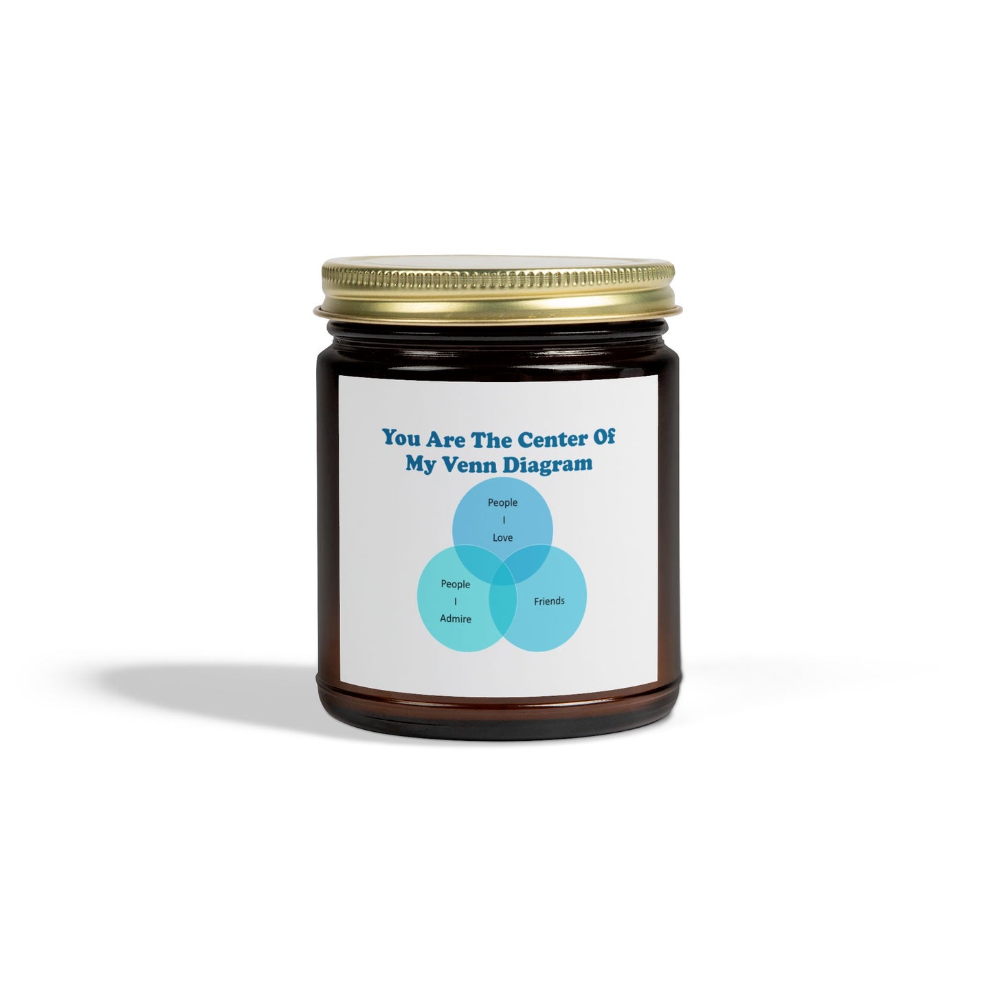 You Are The Center Of My Venn Diagram Blue Scented Candles, Coconut Apricot Wax (4oz, 9oz)