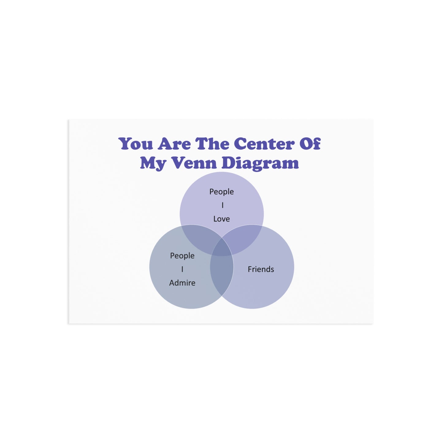 You Are The Center Of My Venn Diagram Purple Art Postcards