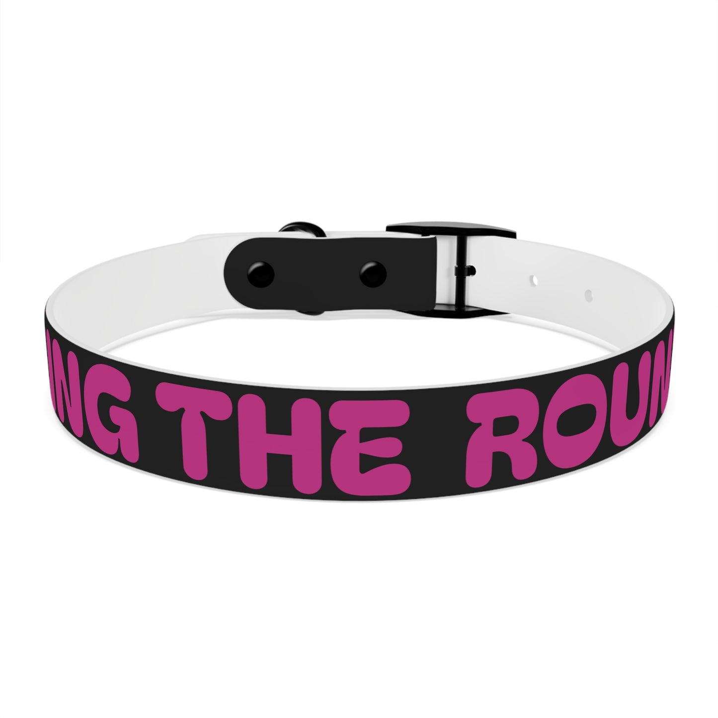 Making The Rounds Black With Pink Dog Collar