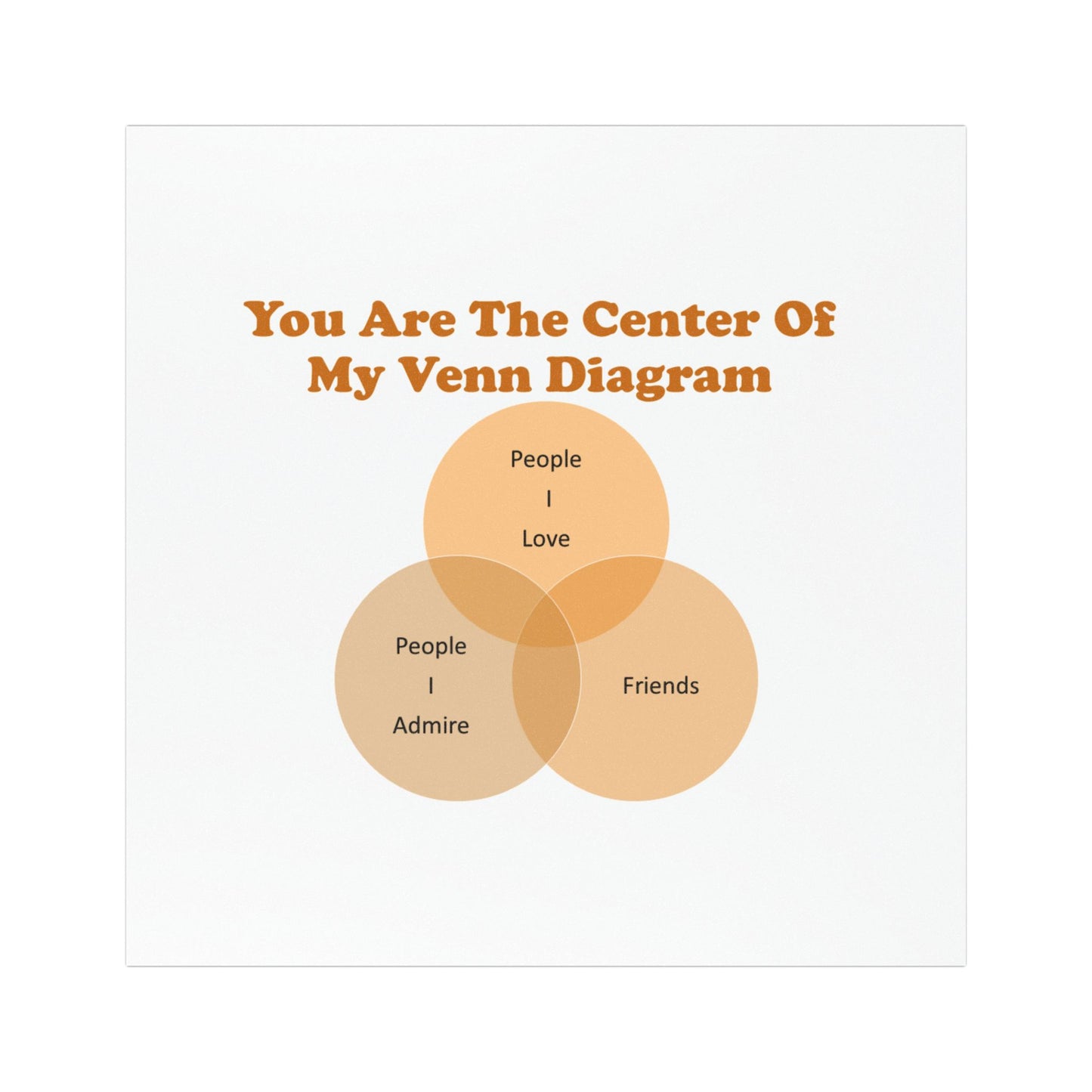 You Are The Center Of My Venn Diagram Orange Car Magnets