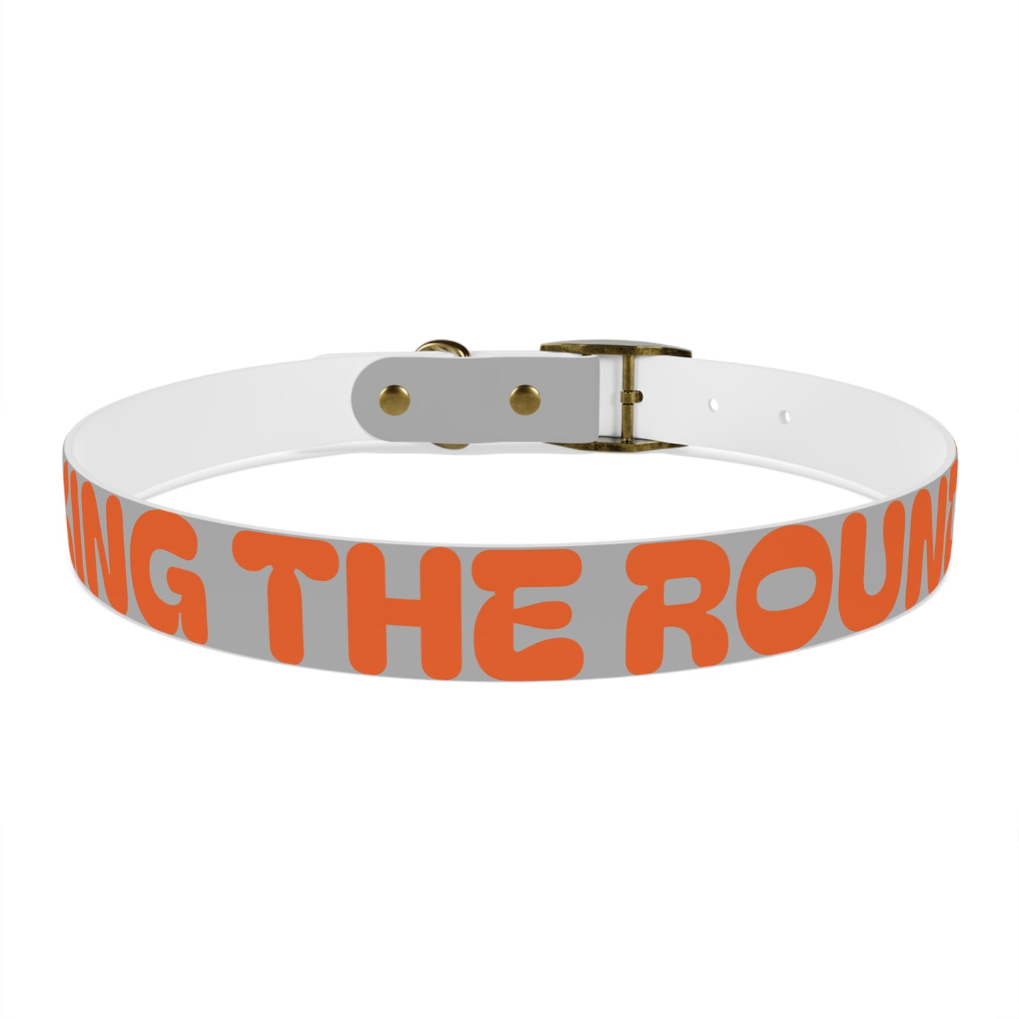 Making The Rounds Grey with Orange Dog Collar