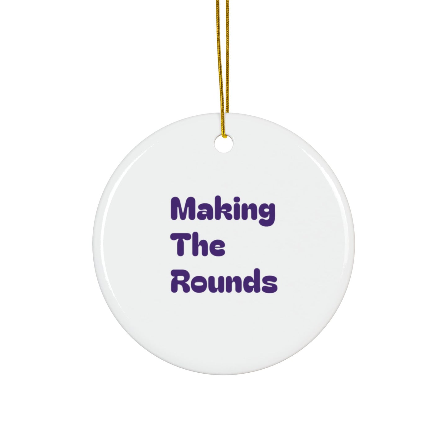 Making The Rounds Purple Ceramic Ornaments, 2-Side Print, (1pc, 3pcs, 5pcs, 10pcs)