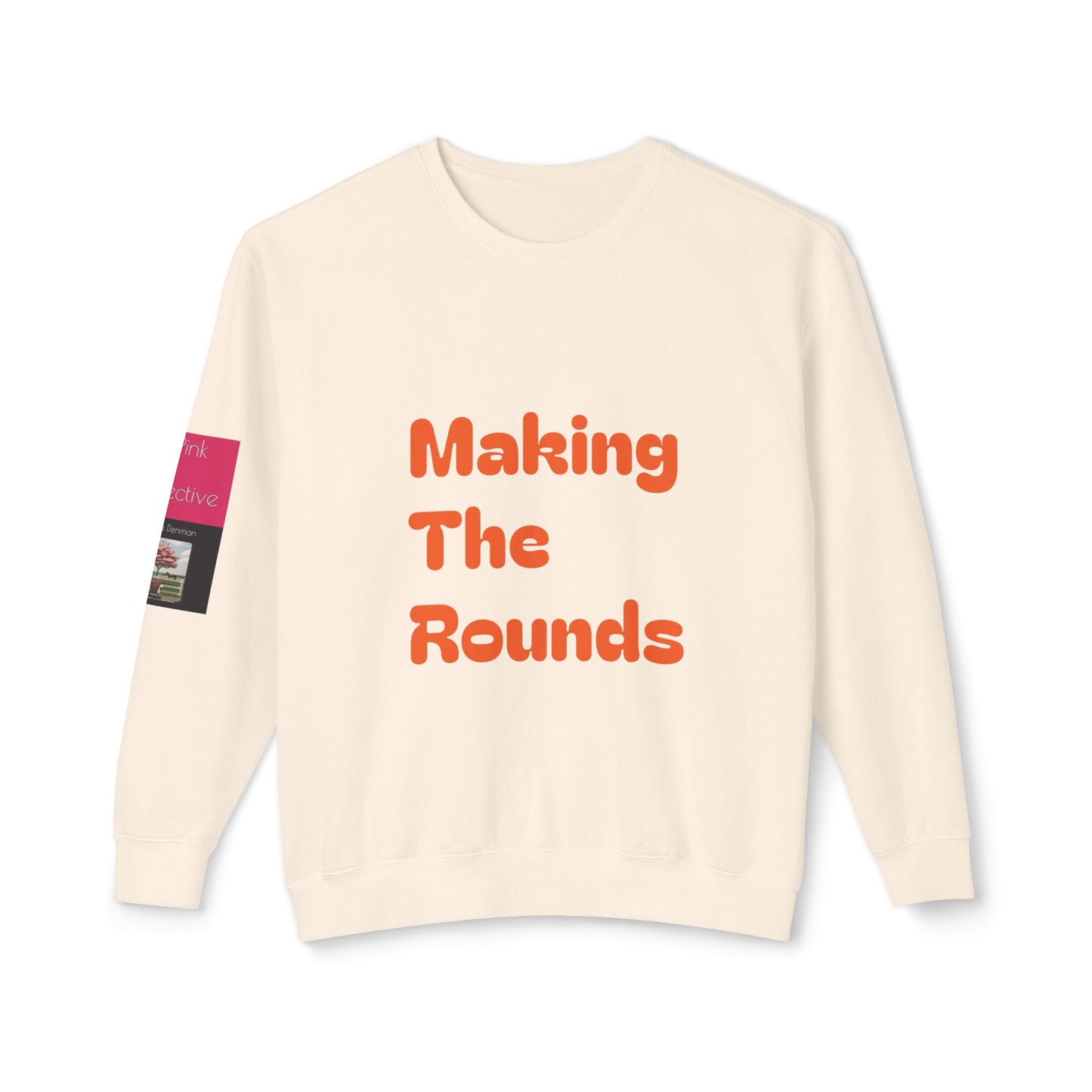 Making The Rounds Orange Unisex Lightweight Crewneck Sweatshirt