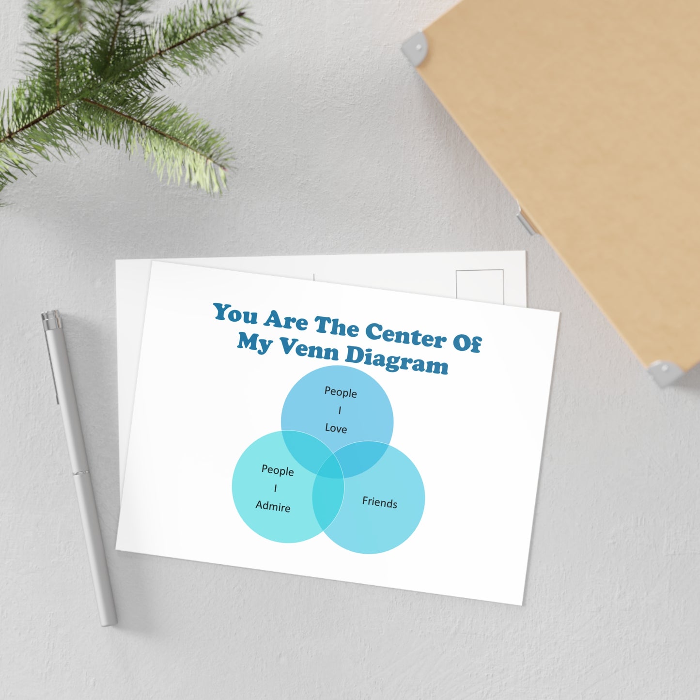 You Are The Center Of My Venn Diagram Blue Fine Art Postcards