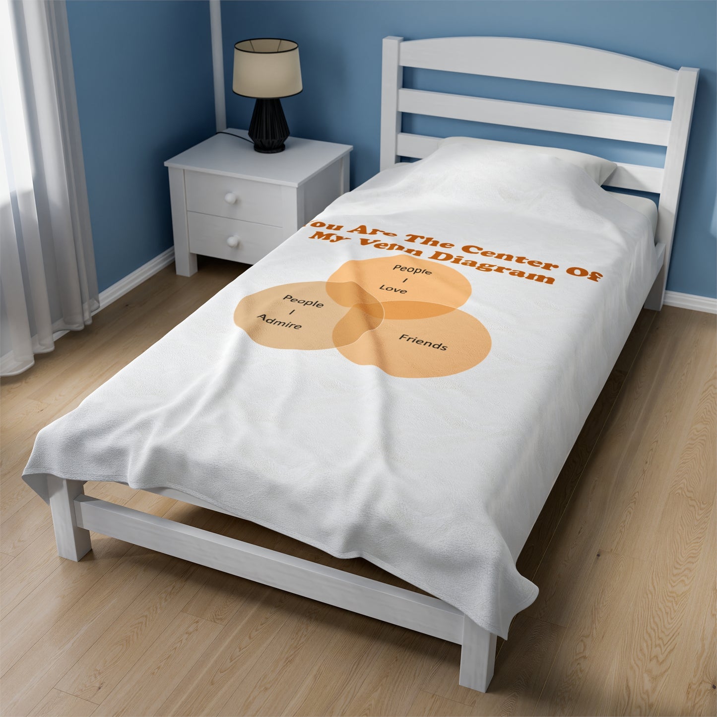 You Are The Center Of My Venn Diagram Orange Velveteen Plush Blanket