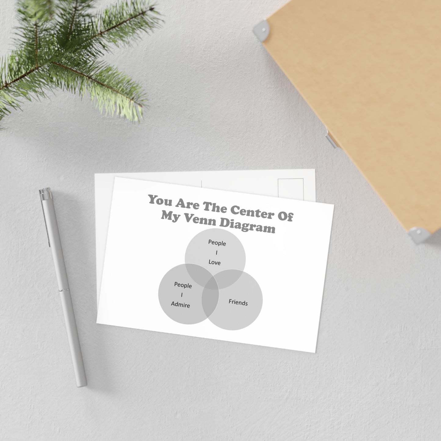 You Are The Center Of My Venn Diagram black / greay Fine Art Postcards