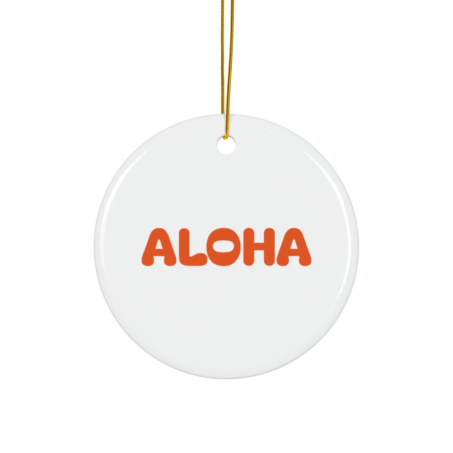 Aloha Orange Decorative Ceramic Ornaments, Double-Sided (1pc, 3pcs, 5pcs, 10pcs)