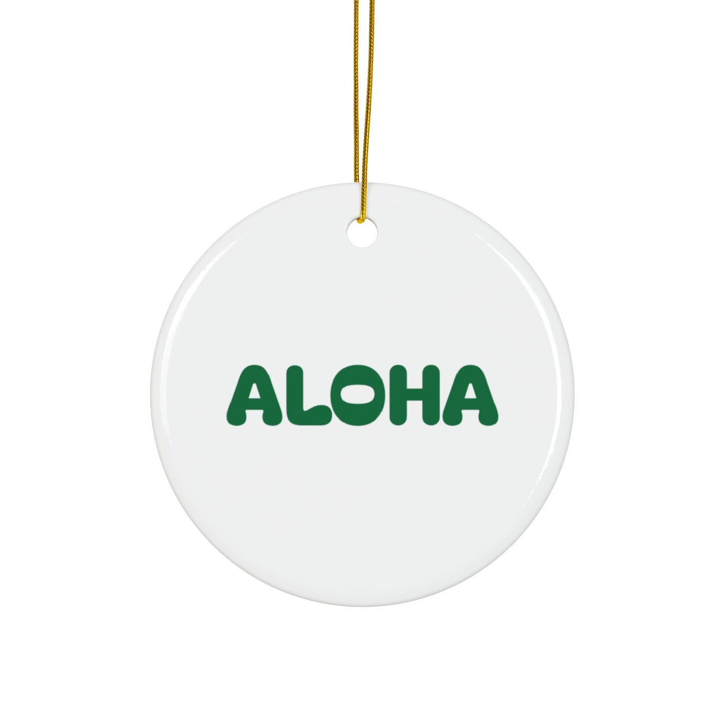 Aloha Green Decorative Ceramic Ornaments, Double-Sided (1pc, 3pcs, 5pcs, 10pcs)