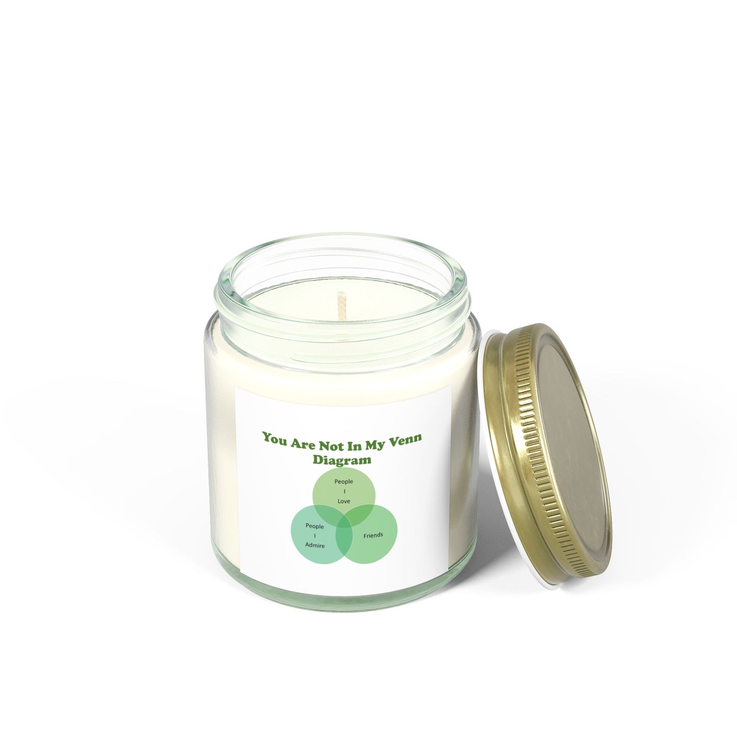 You Are Not In My Venn Diagram Green Scented Candles, Coconut Apricot Wax (4oz, 9oz)