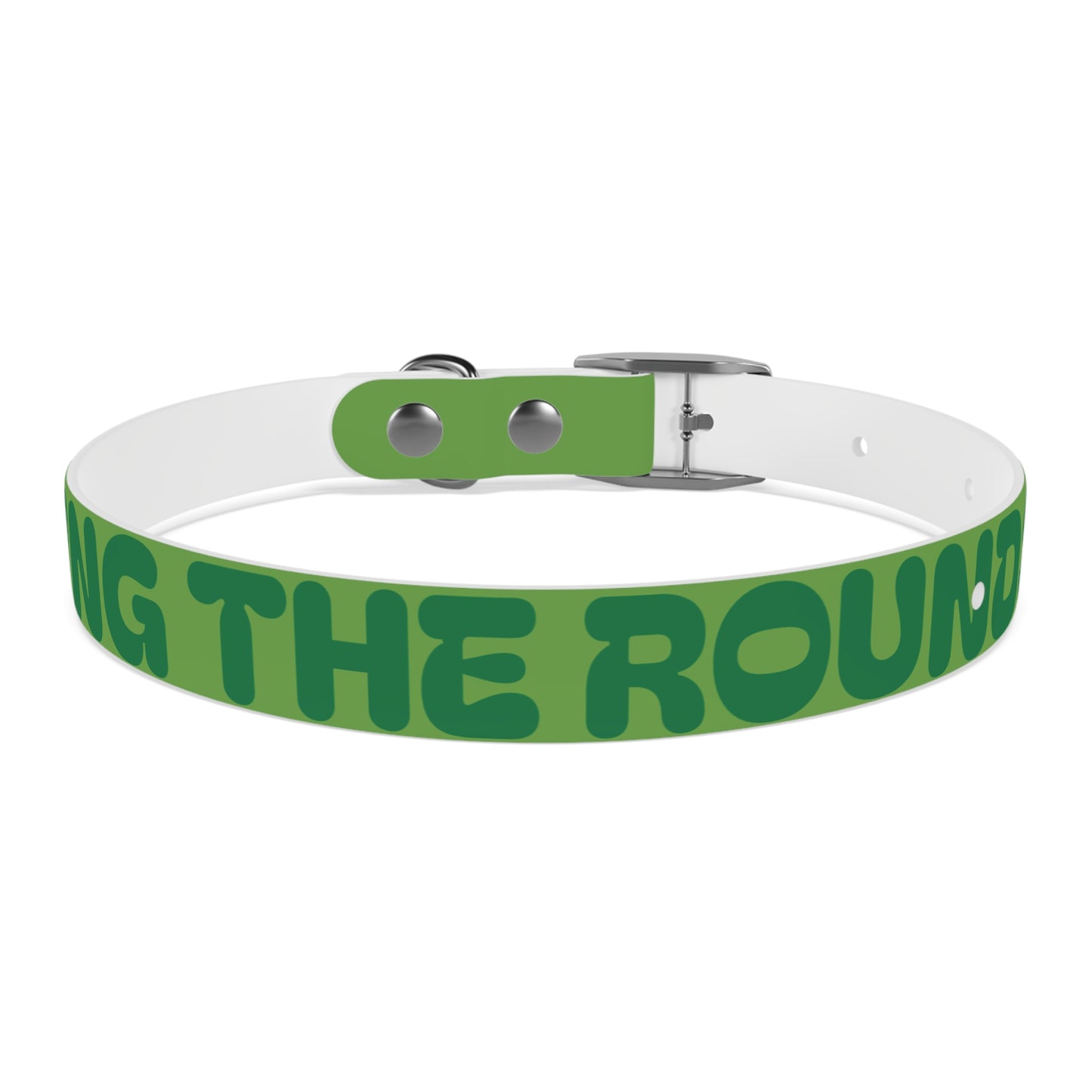 Making The Rounds Green Dog Collar