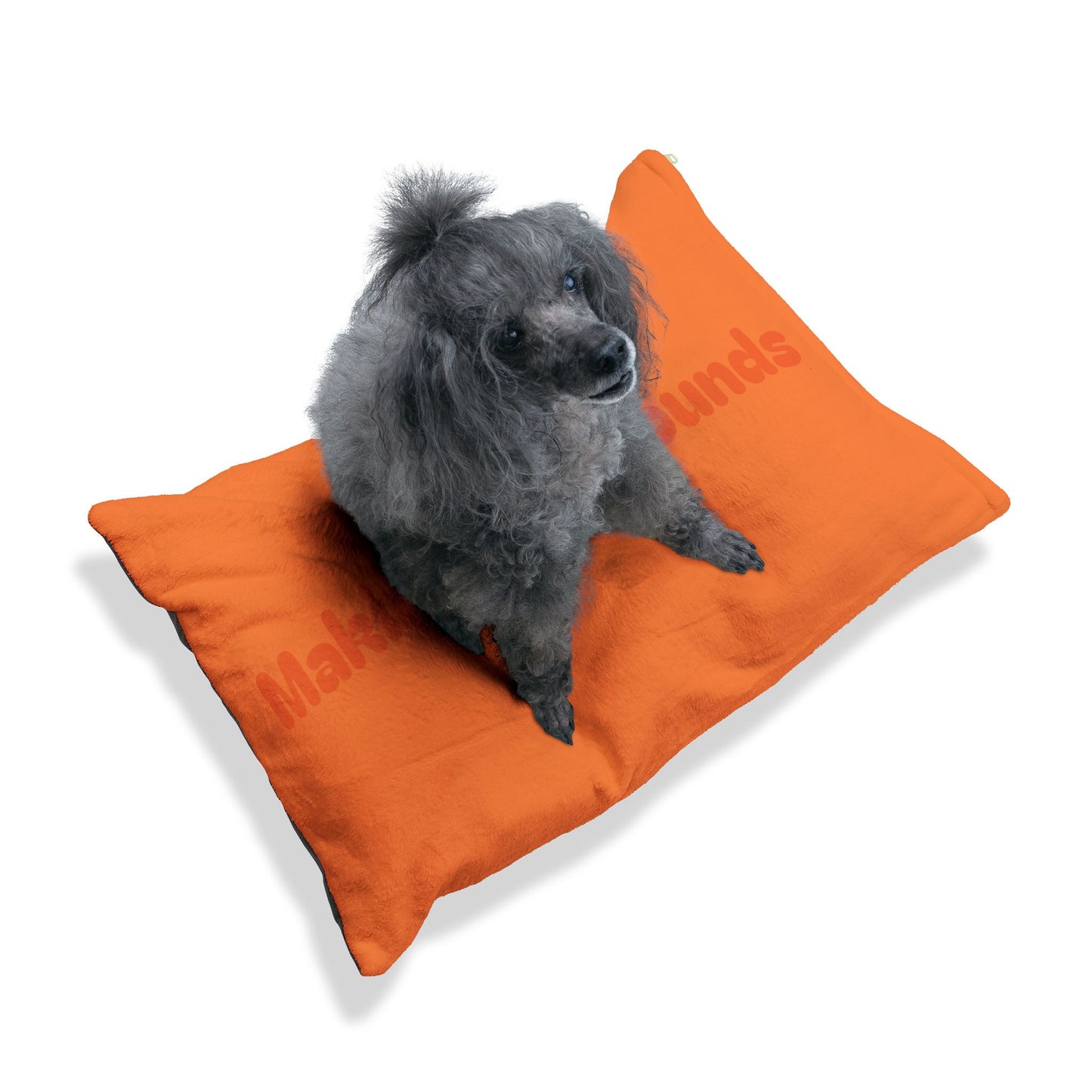 Making The Rounds Light Orange with Dark Orange Pet Bed