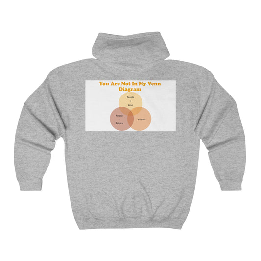 You Are Not In My Venn Diagram Orange Unisex Heavy Blend™ Full Zip Hooded Sweatshirt