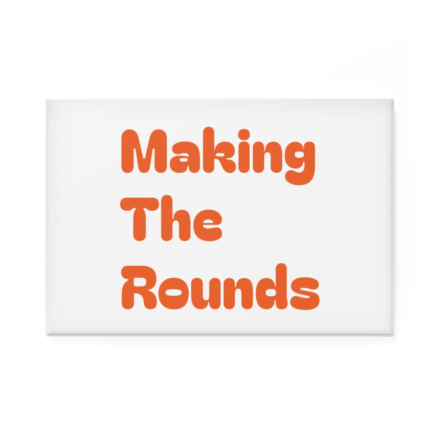 Making The Rounds Orange Button Magnet, Rectangle (1 & 10 pcs)