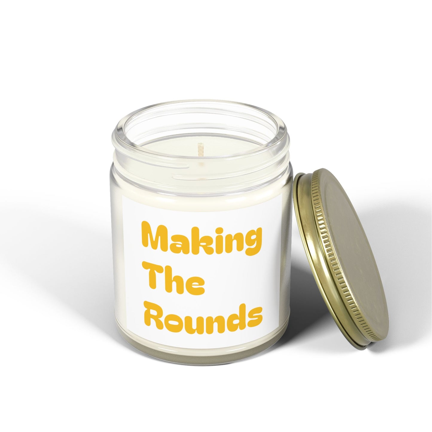 Making The Rounds Yellow Scented Candles, Coconut Apricot Wax (4oz, 9oz)