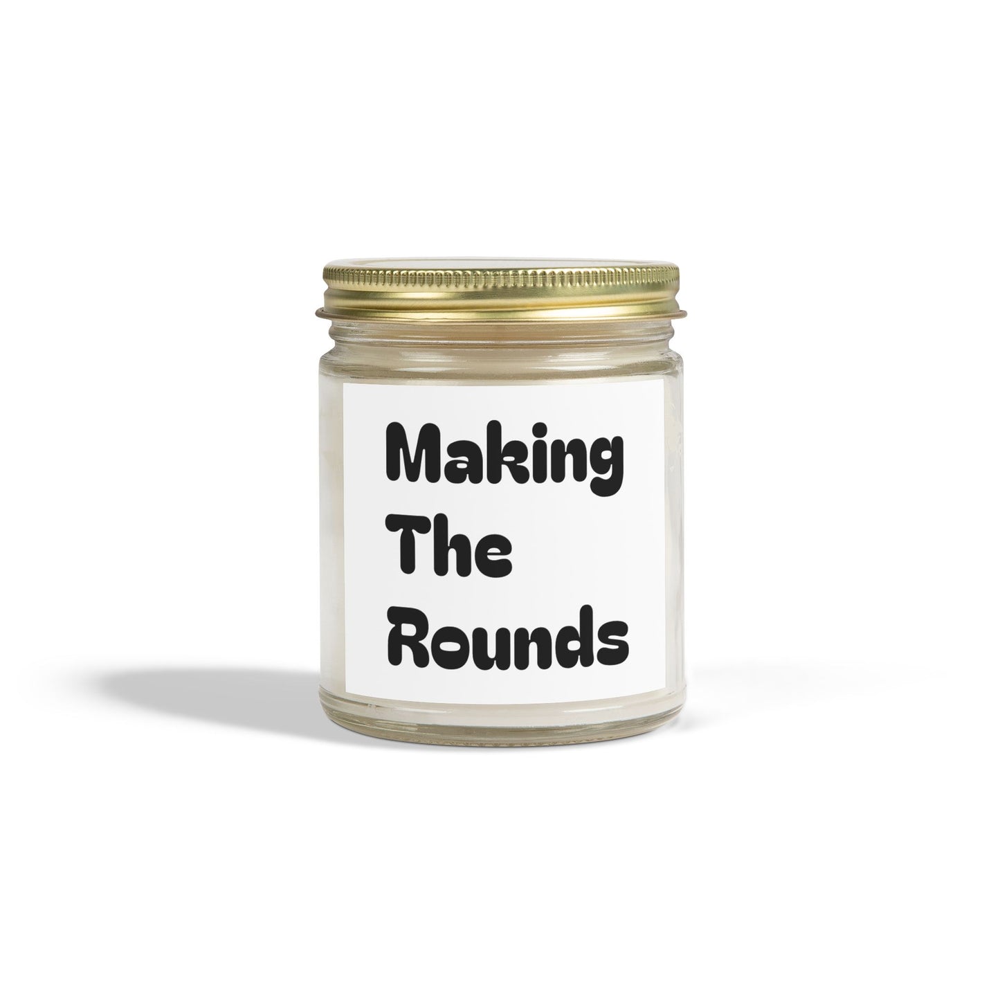 Making The Rounds Black Scented Candles, Coconut Apricot Wax (4oz, 9oz)