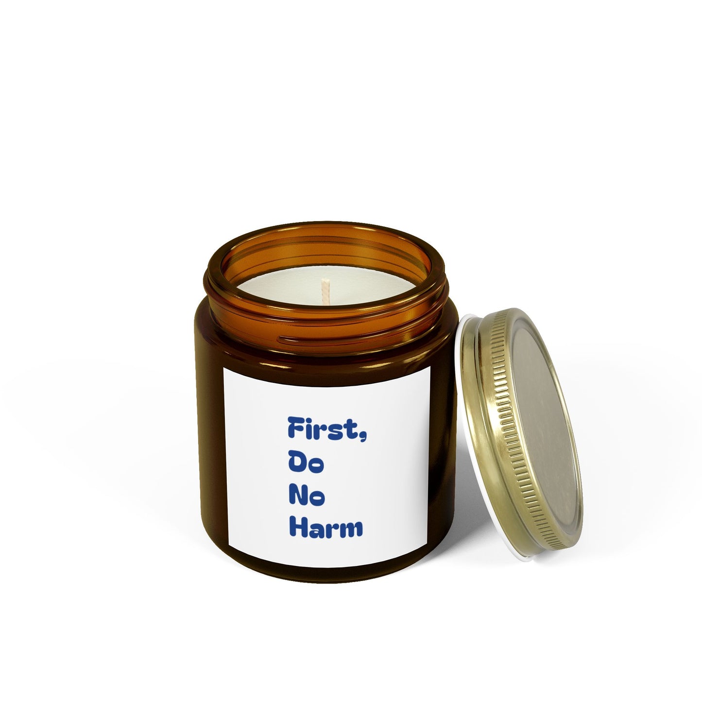 First Do No Harm Dark Blue Scented Candles, Coconut Apricot Wax (4oz, 9oz)