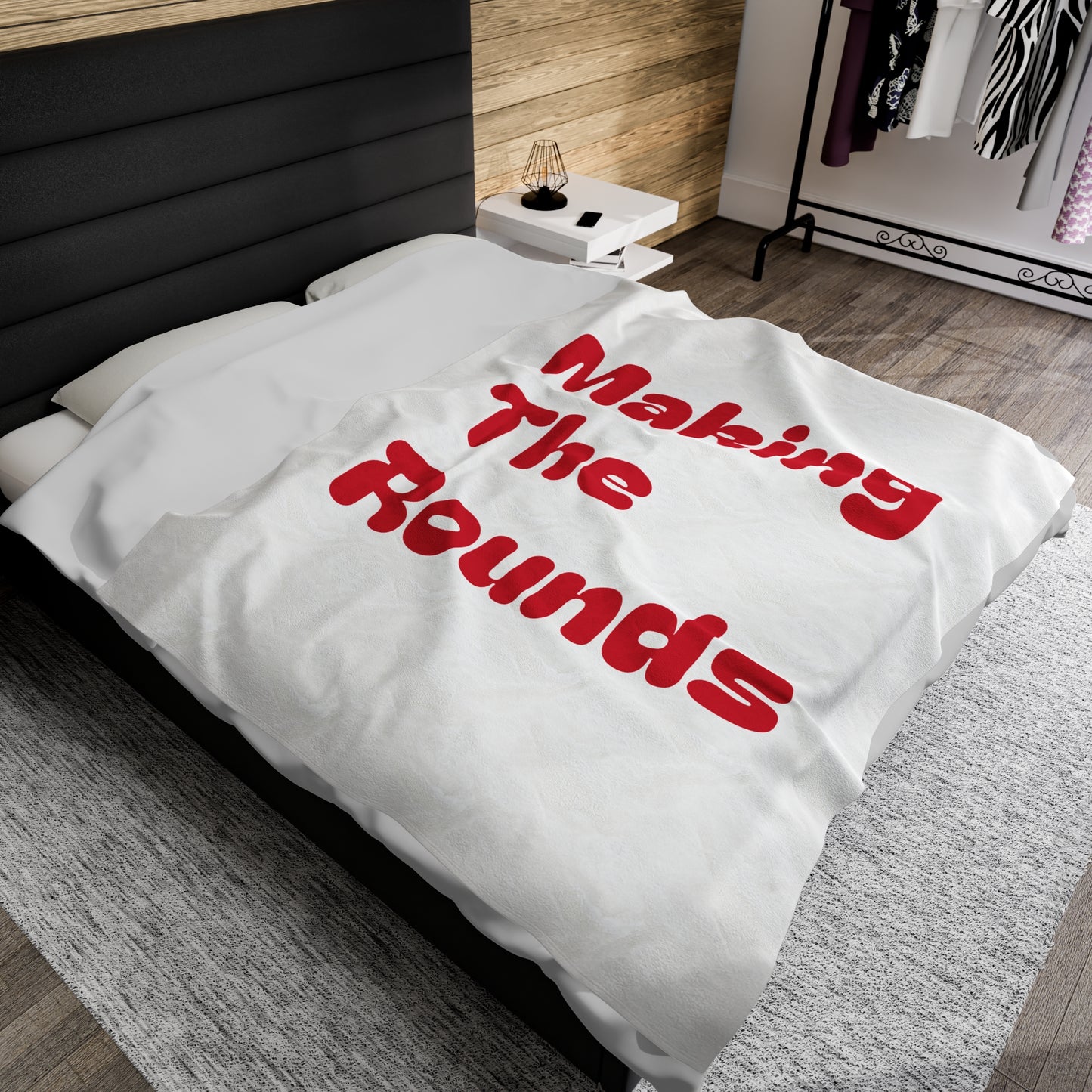 Making The Rounds Red Velveteen Plush Blanket