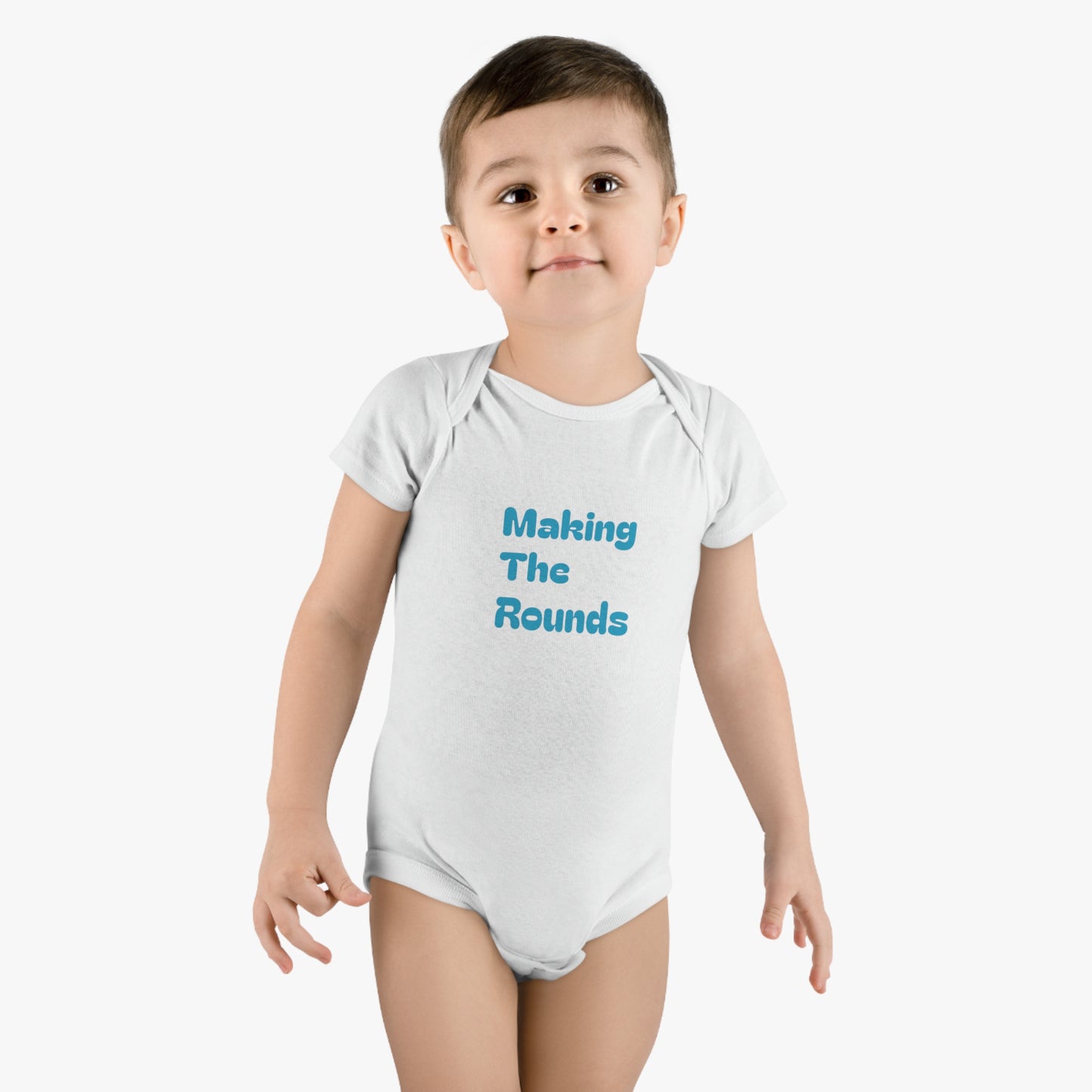 Making The Rounds Blue Baby Short Sleeve Onesie®