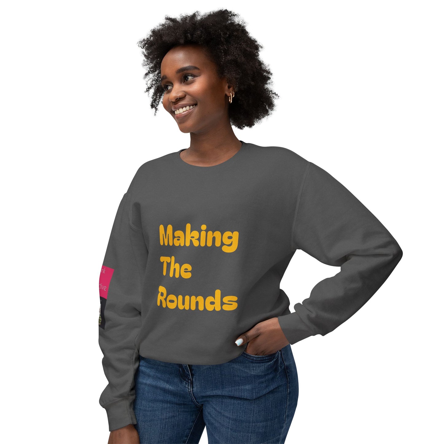 Making The Rounds Yellow Unisex Lightweight Crewneck Sweatshirt