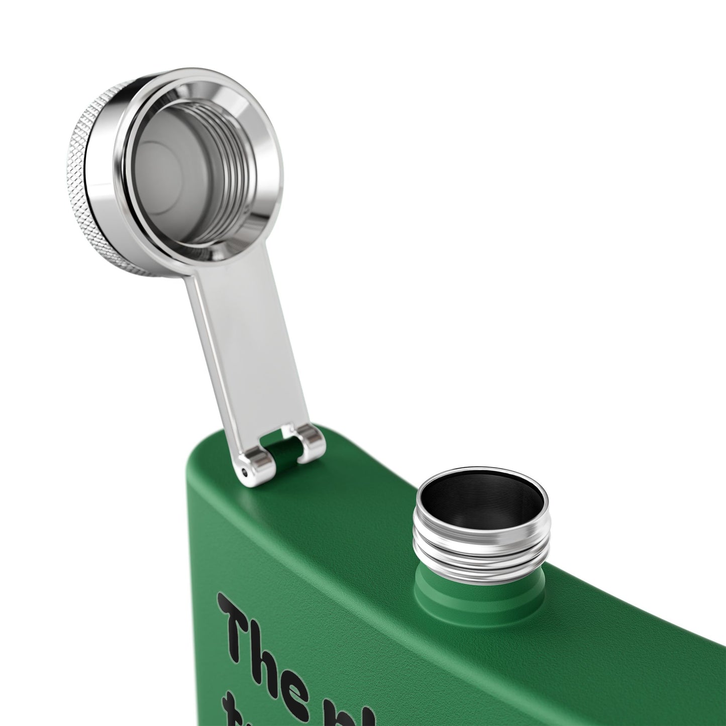 Green Stainless Flask — "The physician treats, but nature heals. Hippocrates" 6oz