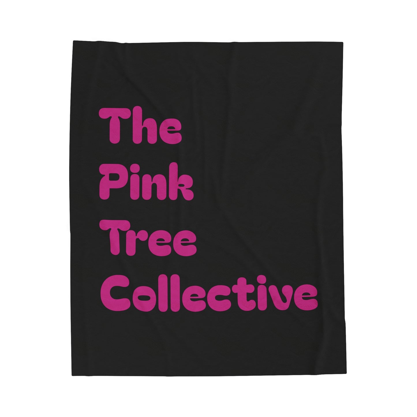 The Pink Tree Collective Black with Pink Velveteen Plush Blanket