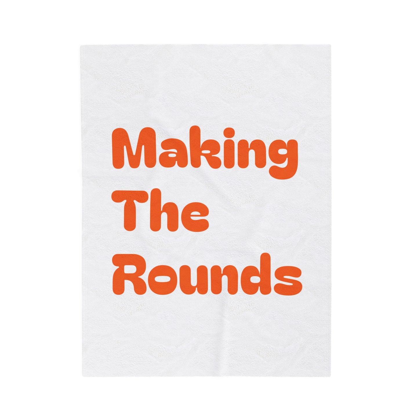 Making The Rounds Orange Velveteen Plush Blanket