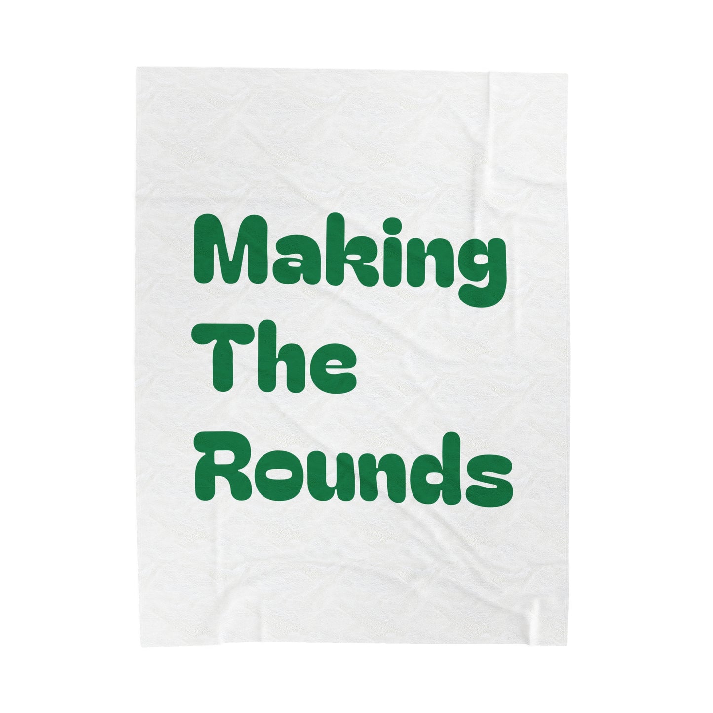 Making The Rounds Green Velveteen Plush Blanket